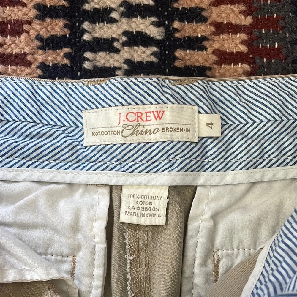 J. Crew Women’s Broken-In Tan Chino Shorts (100% cotton)